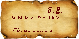 Budaházi Euridiké névjegykártya